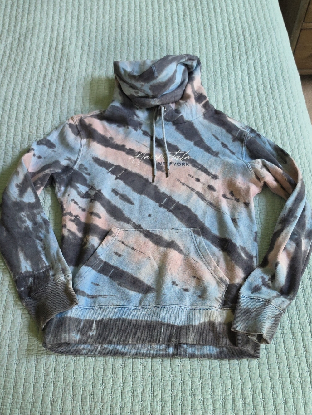 Aeropostale Blue and Salmon Color Tie-Dye Hoodie KID XS